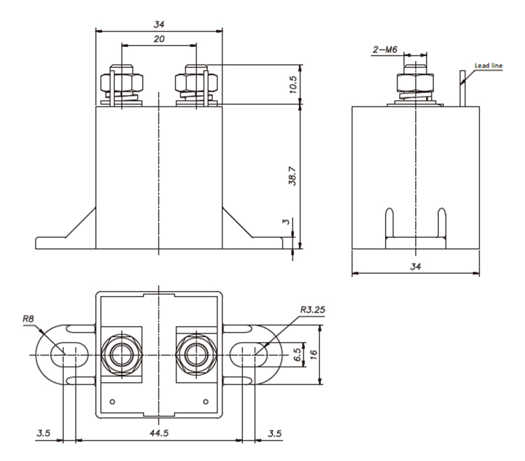 DC contactor manufacturer introduction_JX50DH DC Contactor drawing