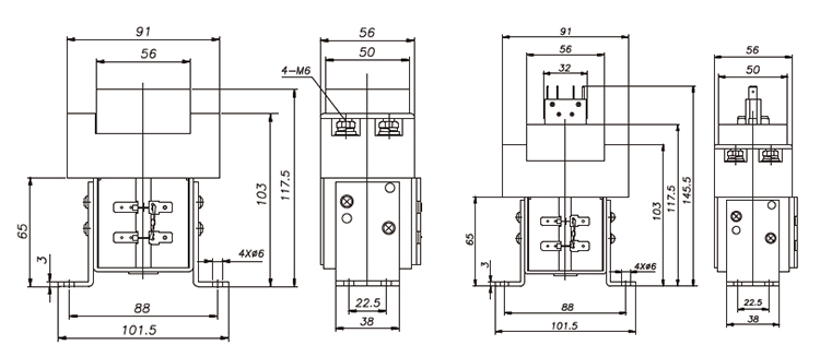 DC contactor ZJW100-22 Supplier_DC Contactor ZJW100-02 Drawing