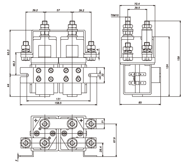 DC Contactor ZJW50-20 Supplier_DC Contactor ZJW400H-T Drawing