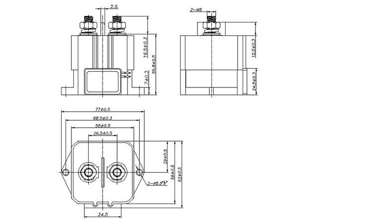 tg150h fully sealed high voltage dc contactor 3